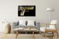 Preview: Goldene Pistole Art Design rechteckiges spezial Glasbild!